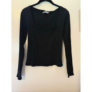 Zara Ribbed Long Sleeve Top